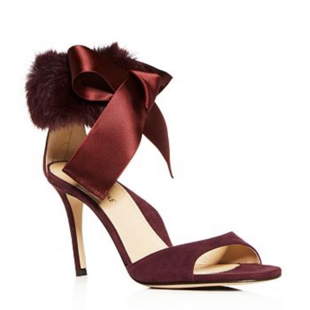 Marion Parke Lucille fur and suede high heels
